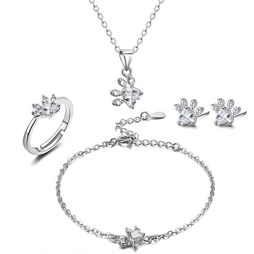 Pawprints of the Heart Zirconia Jewelry Set