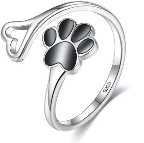 Heartfelt Pawprint Adjustable Ring