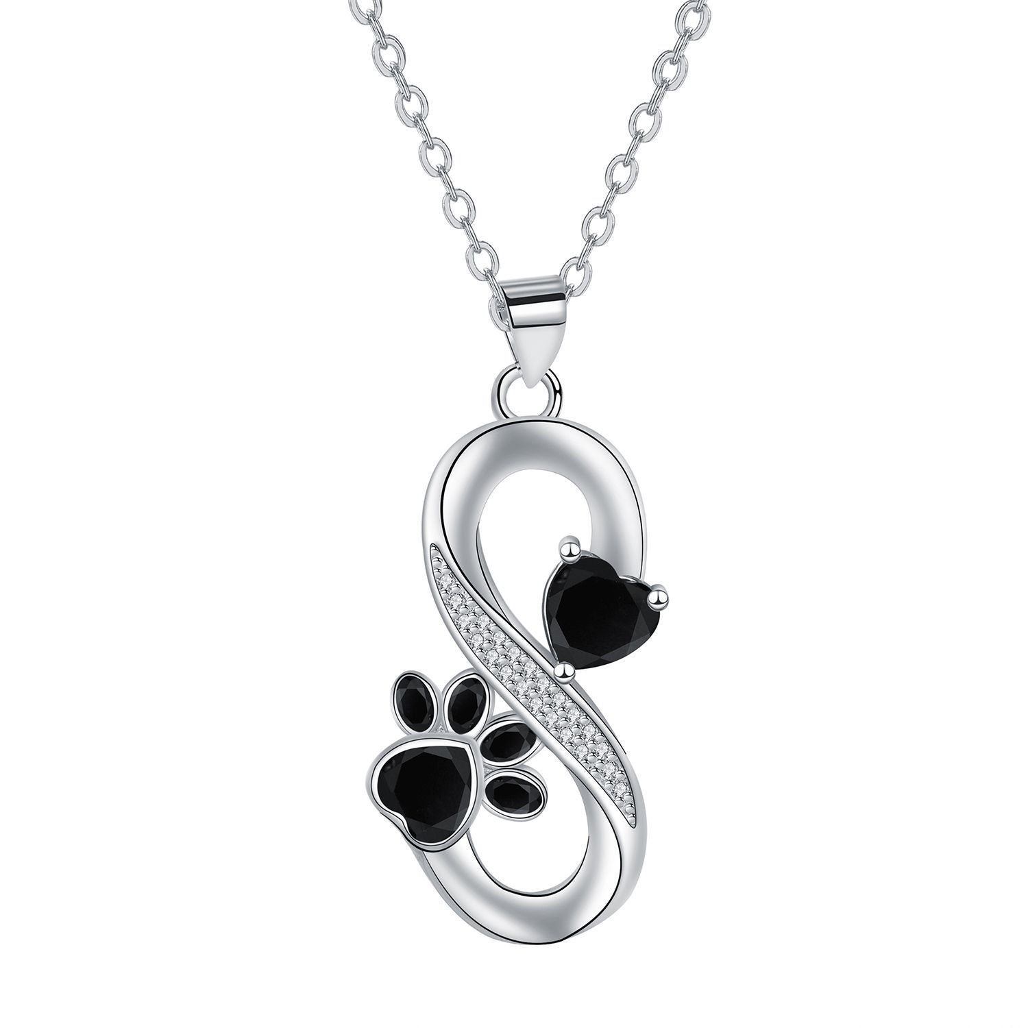 Endless Love Heart & Paw Necklace