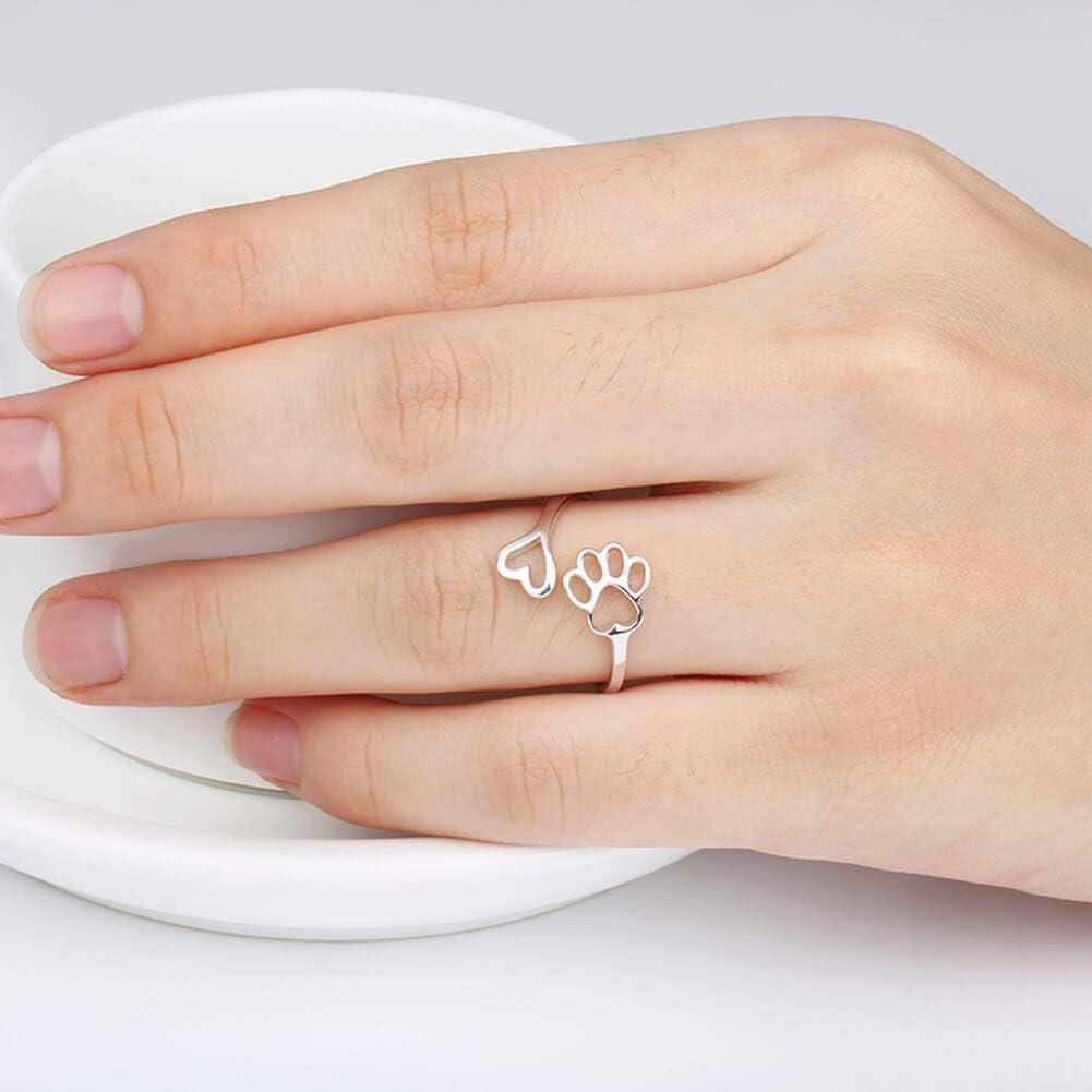 Heartfelt Pawprint Adjustable Ring