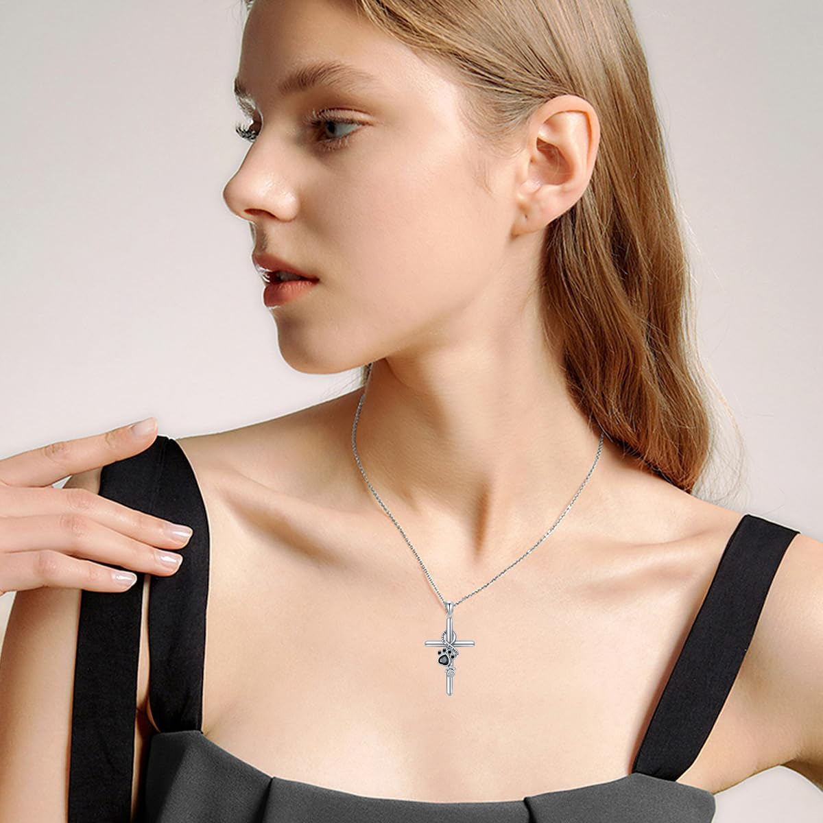 Cross Keepsake Paw Necklace