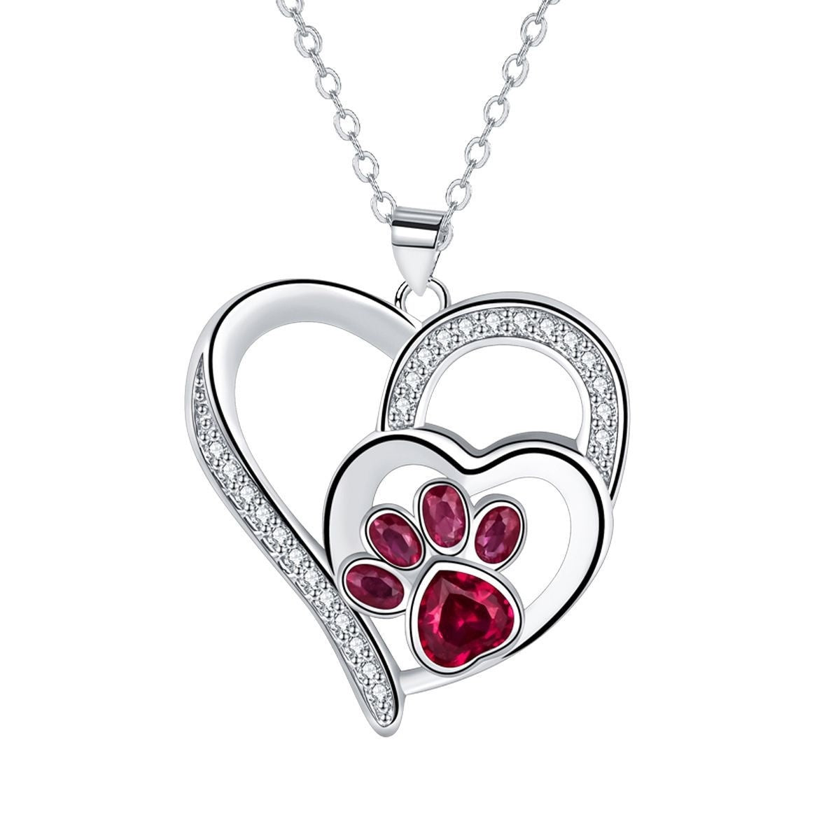 Pawprints of the Heart Memory Necklace