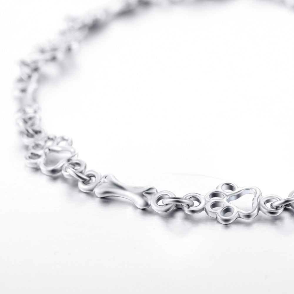 Dog Paw and Bone Charms Bracelet