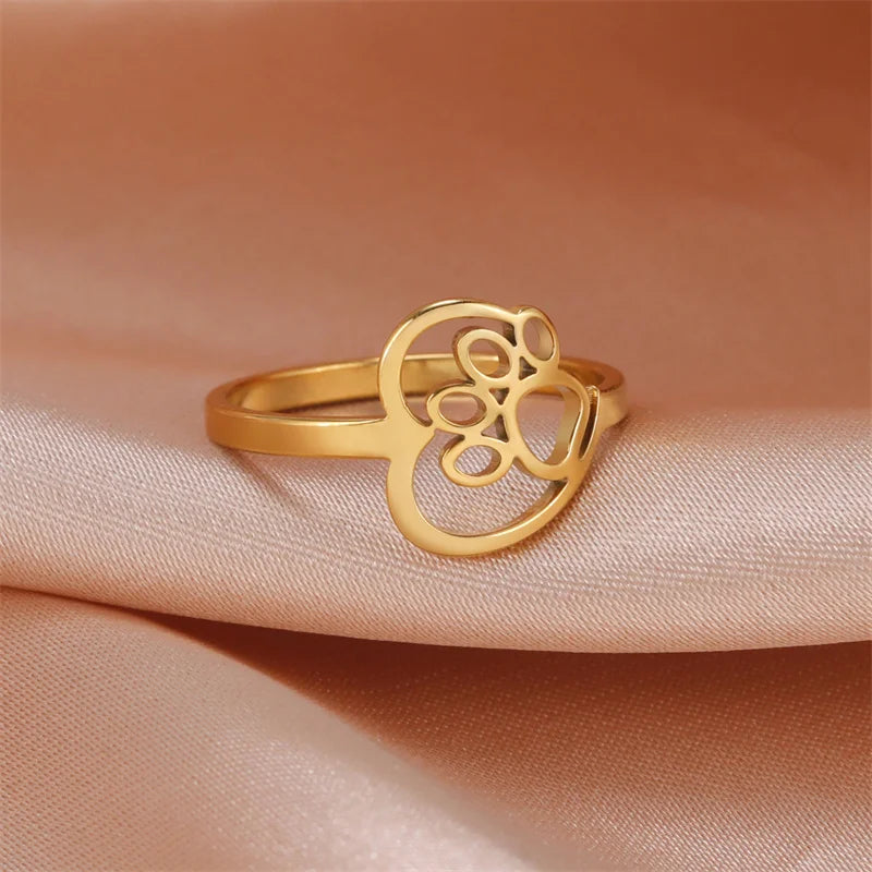 Paw & Heart Tribute Ring