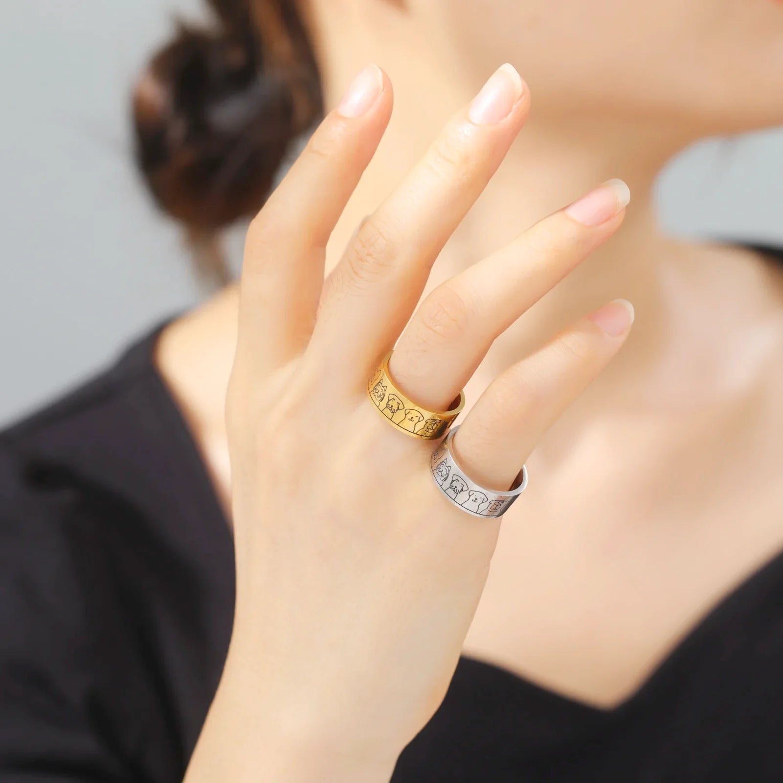 Loyal Companion Wide Band Paw Ring