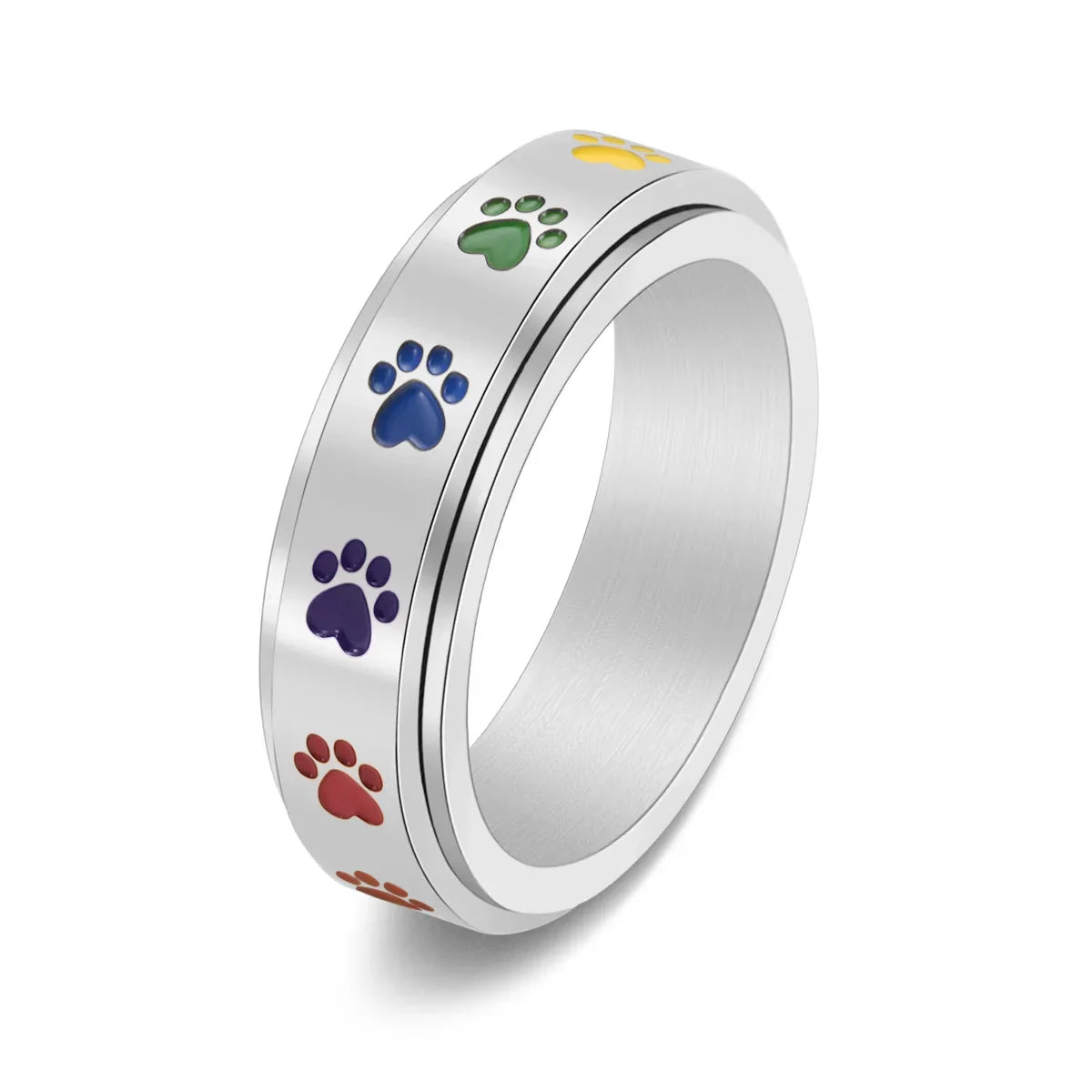 Paw Serenity Rainbow Ring
