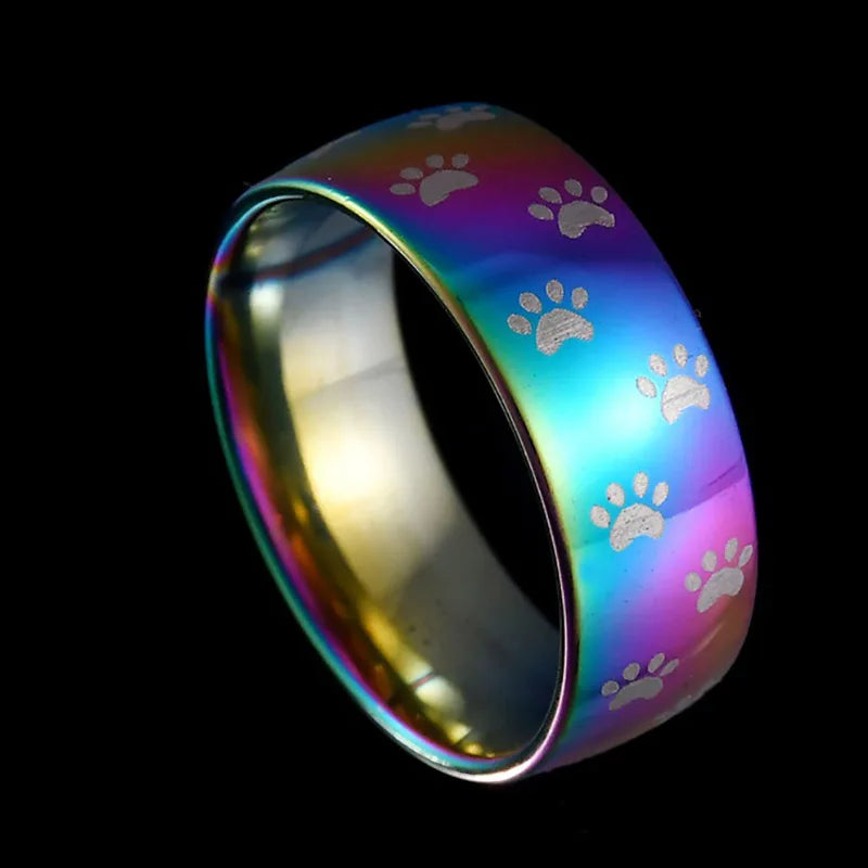 Loyal Light Rainbow Paw Ring