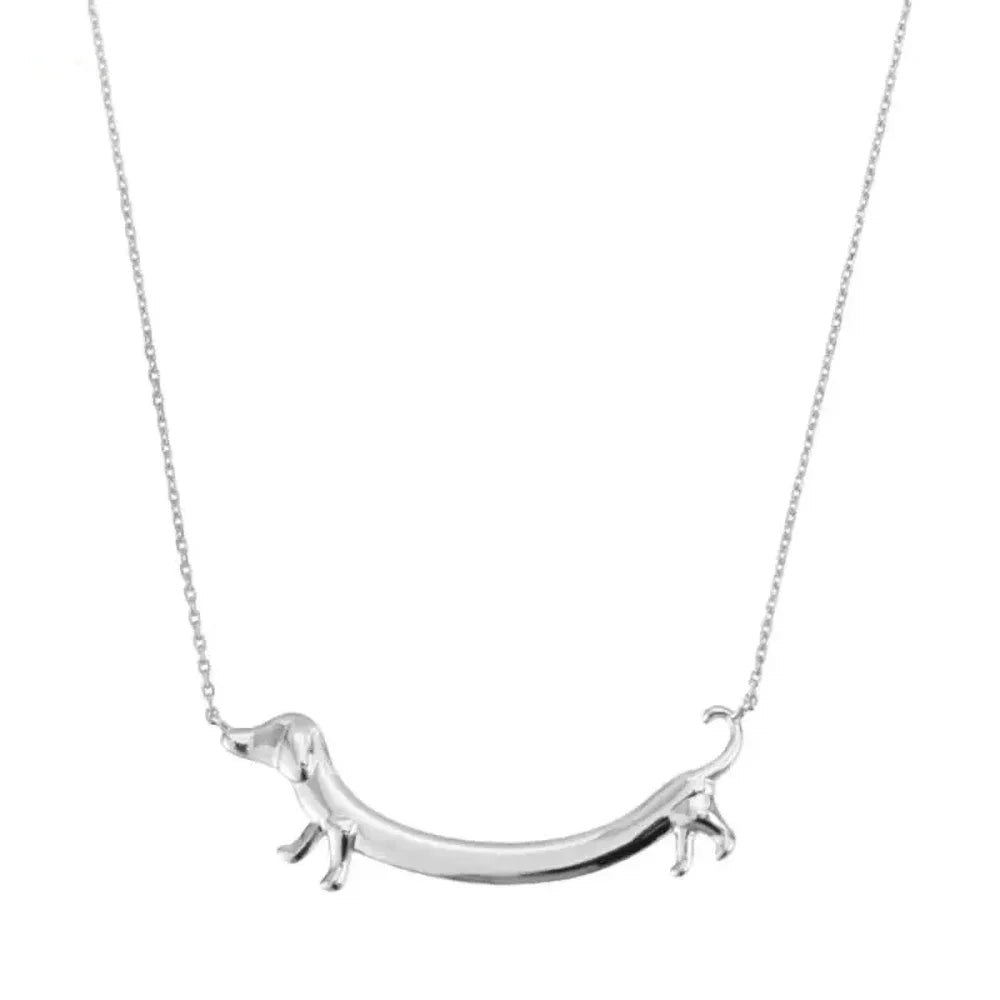 Golden Sausage dog Paw Necklace