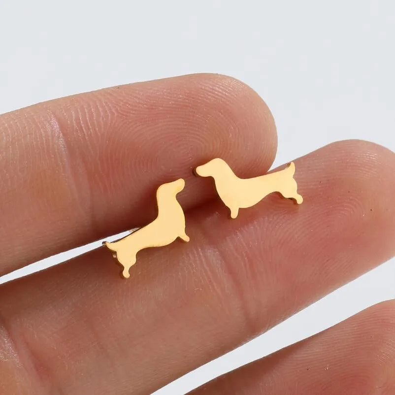 Dachshund Minimalist Stud Earrings