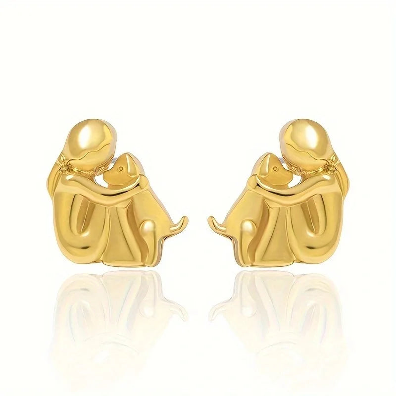 Embrace Two-Tone Paw Earrings