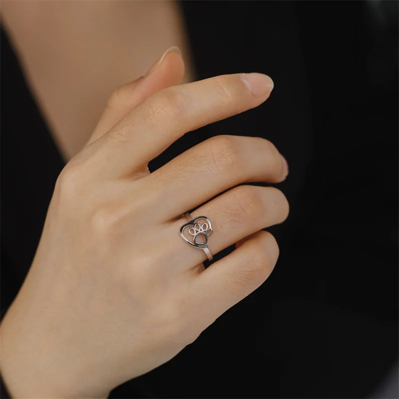 Paw & Heart Tribute Ring