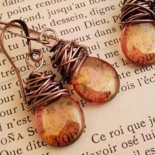Hand-Wrapped Teardrop Earrings