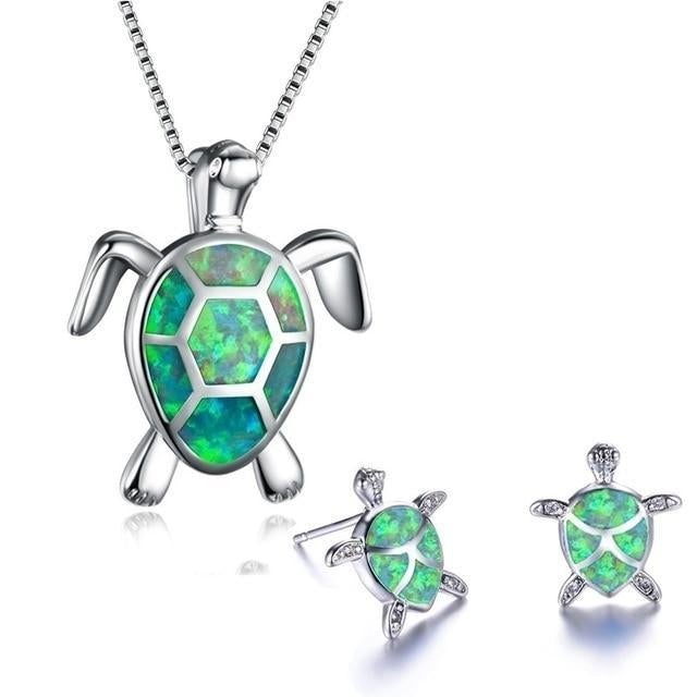 Ocean Grace Opal Sea Turtle Set