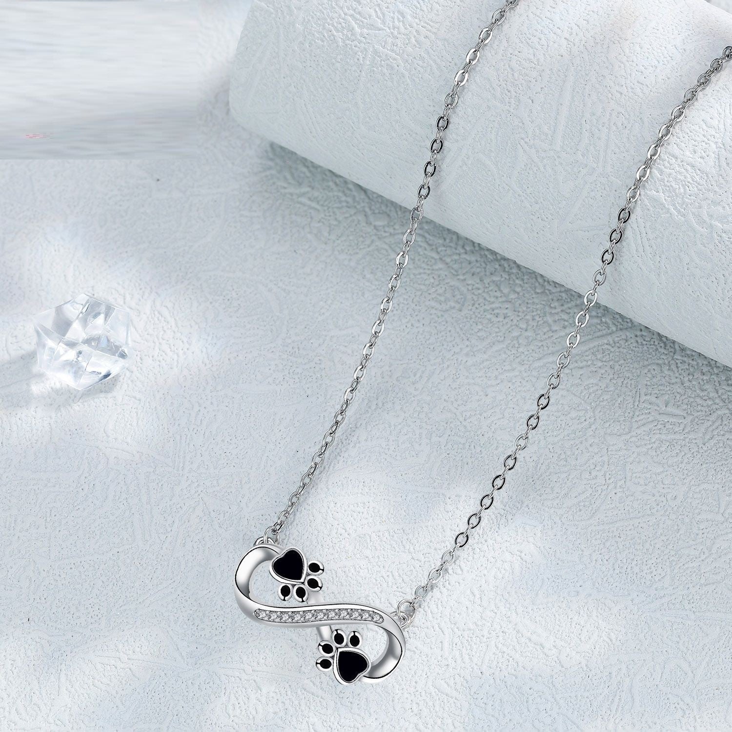 Pawprints of Forever Zirconia Necklace