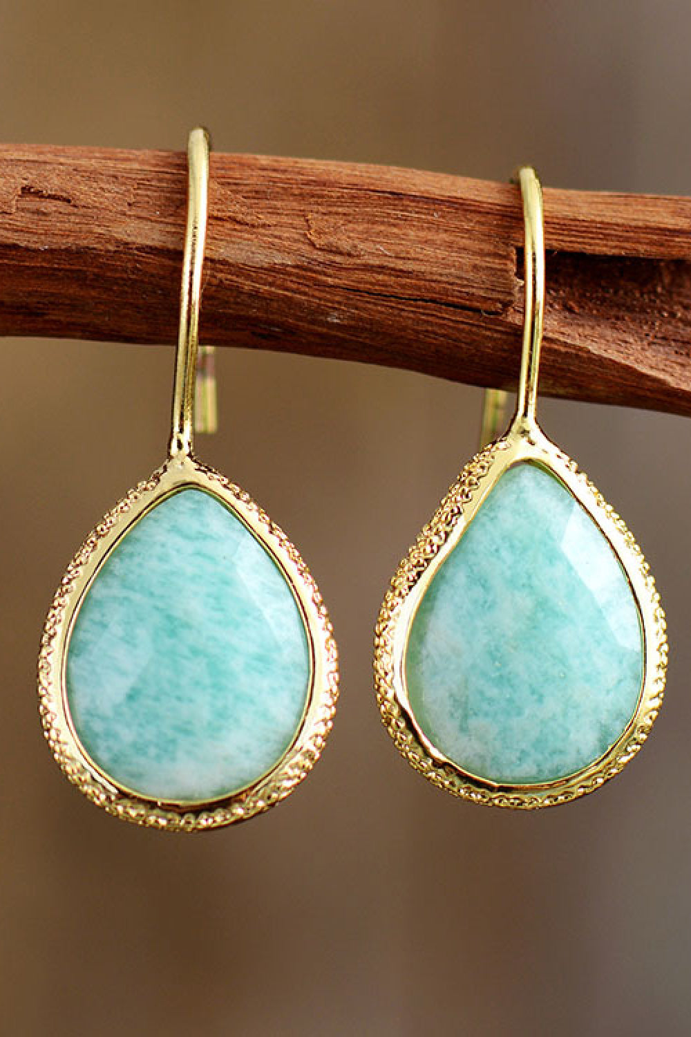 Natural Stone Drop Earrings