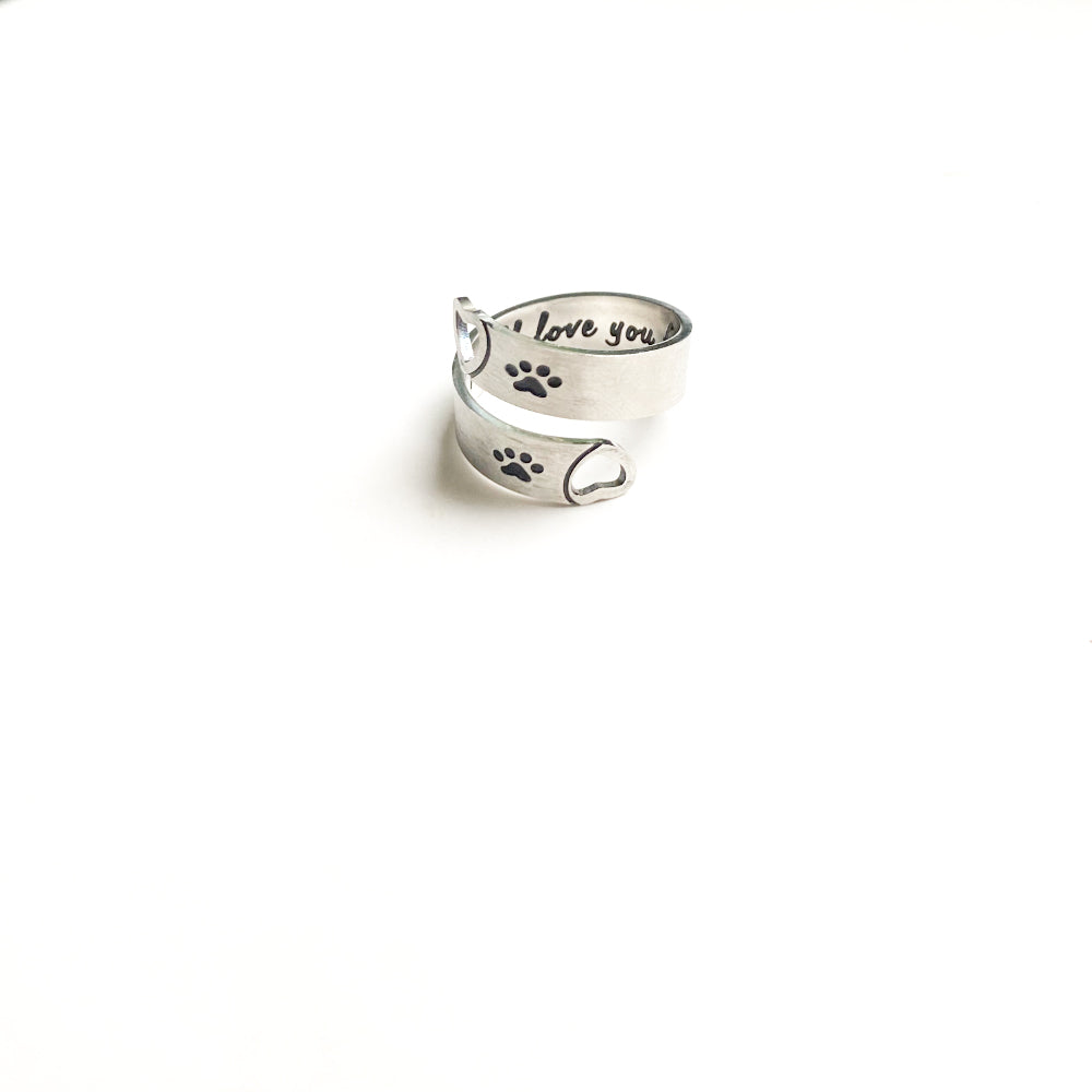 Adjustable Forever Love Paw Ring