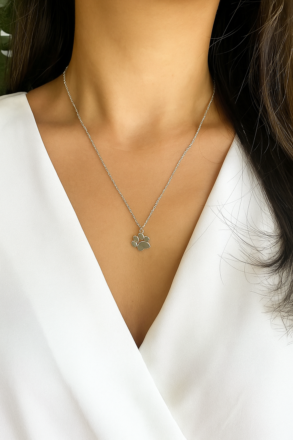 Elegant Silver Paw Necklace