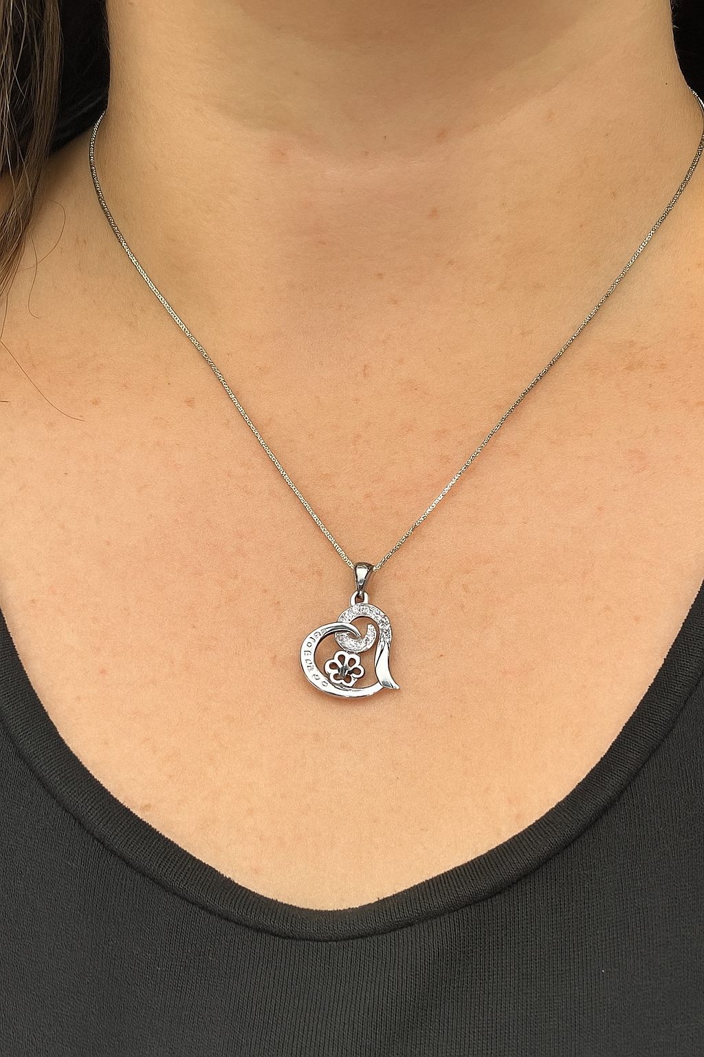 Always in My Heart Paw Necklace