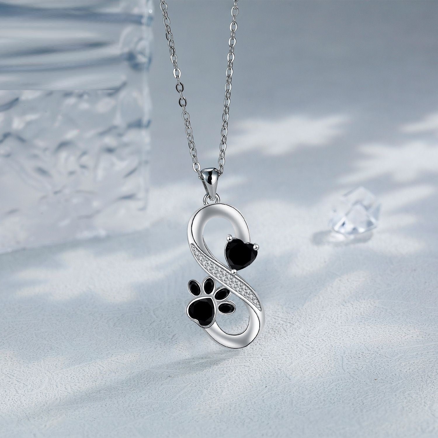 Endless Love Heart & Paw Necklace