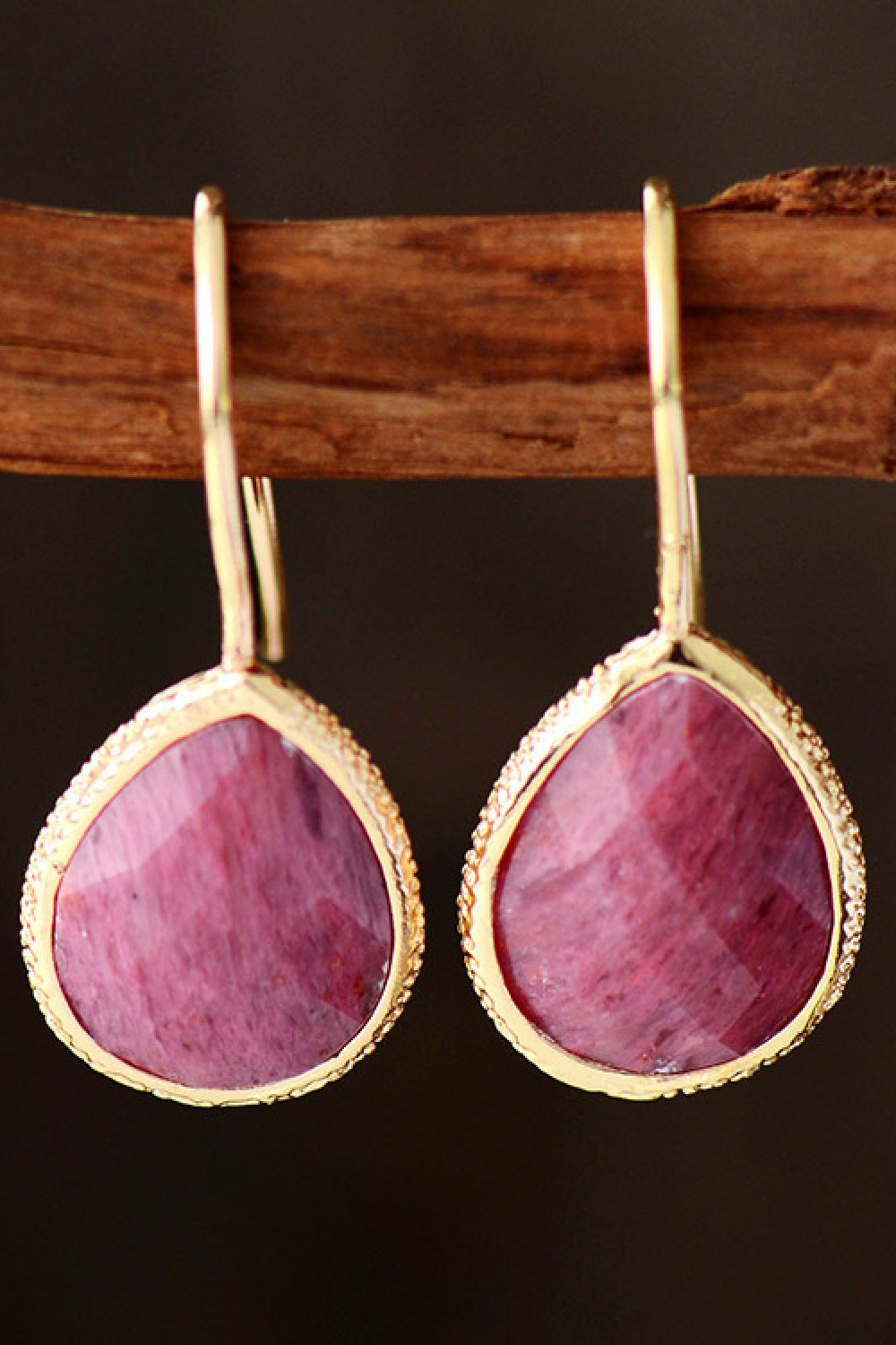 Natural Stone Drop Earrings