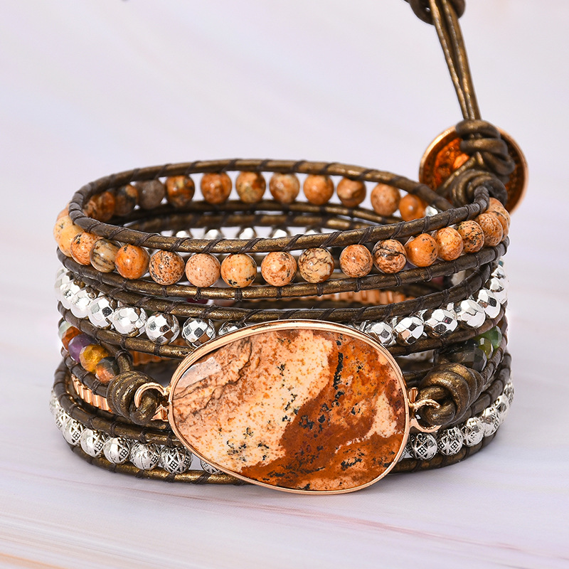 Multi-Strand Natural Stone Bracelet