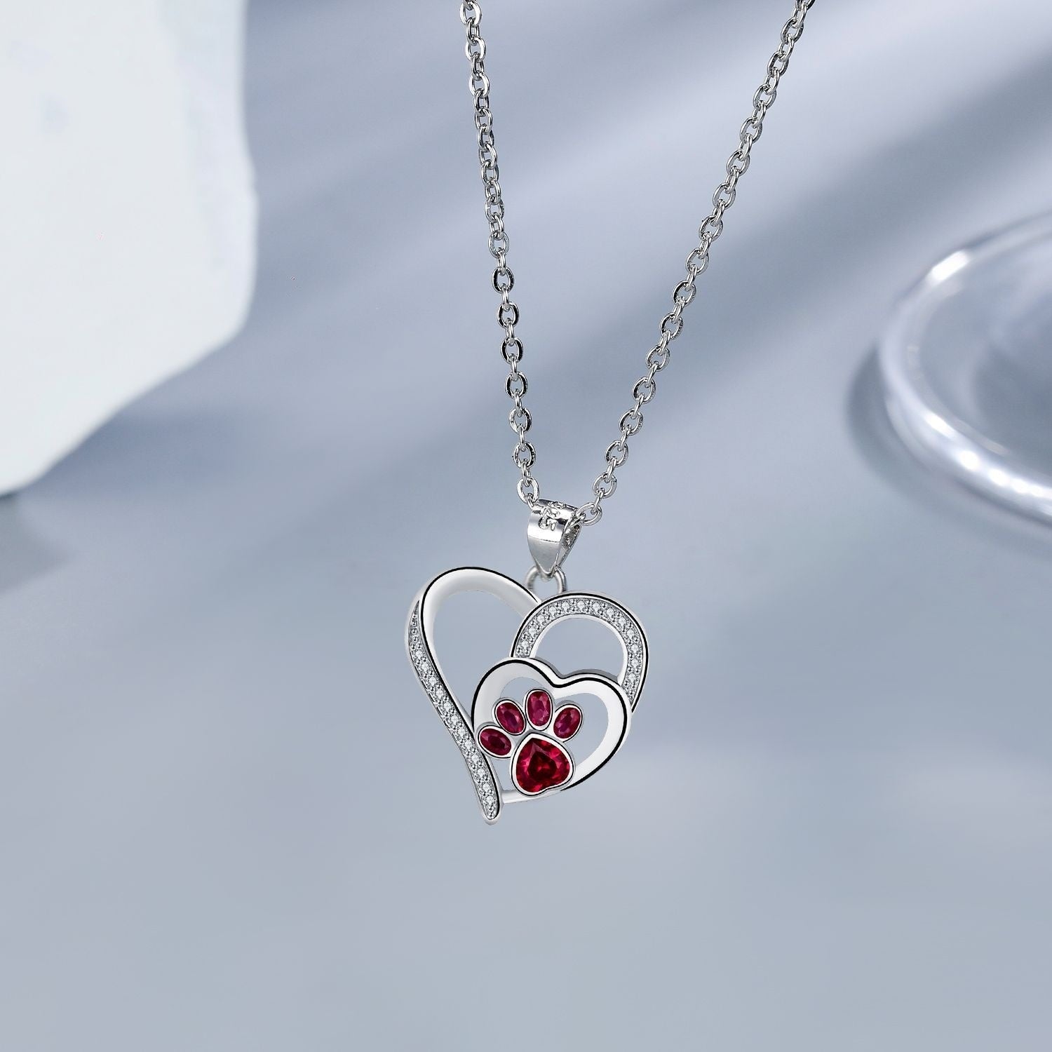 Pawprints of the Heart Memory Necklace