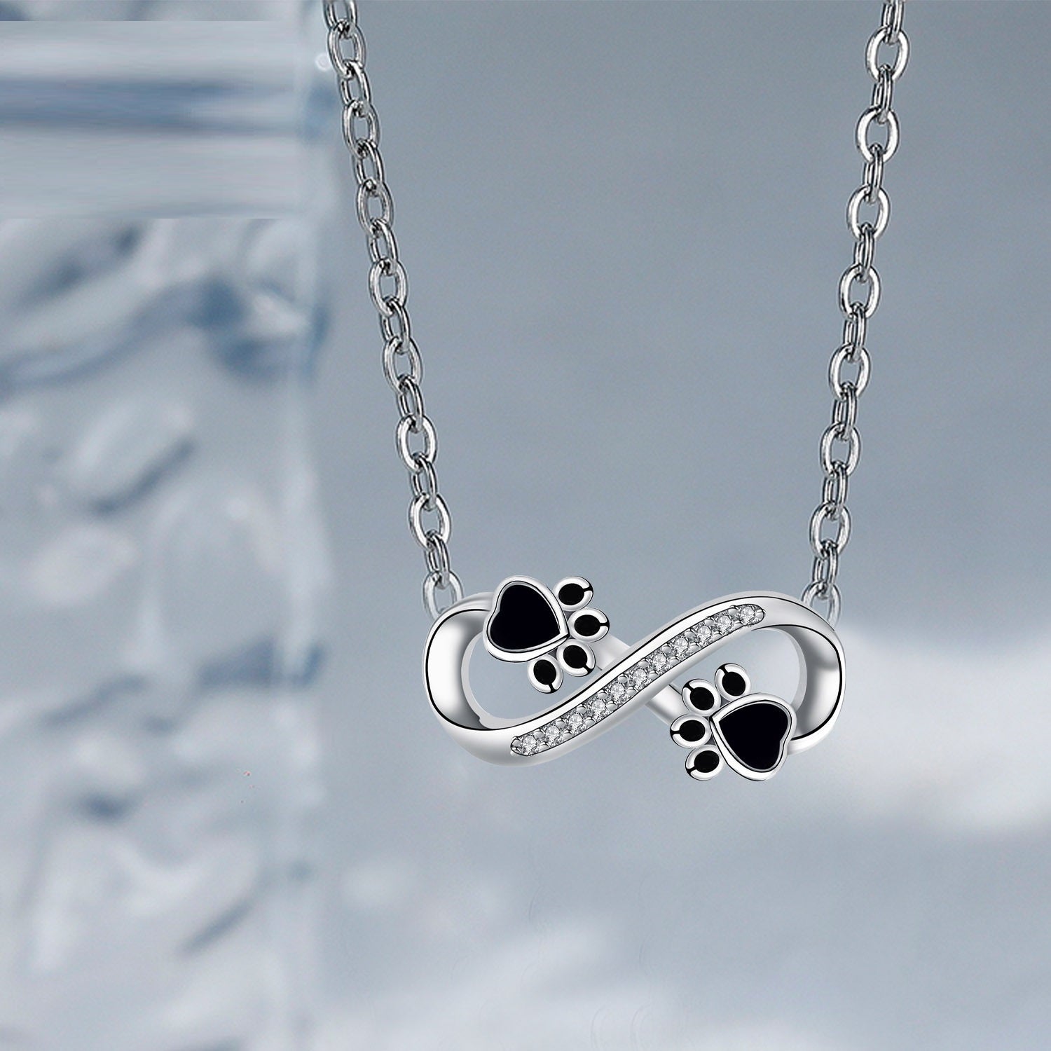 Pawprints of Forever Zirconia Necklace