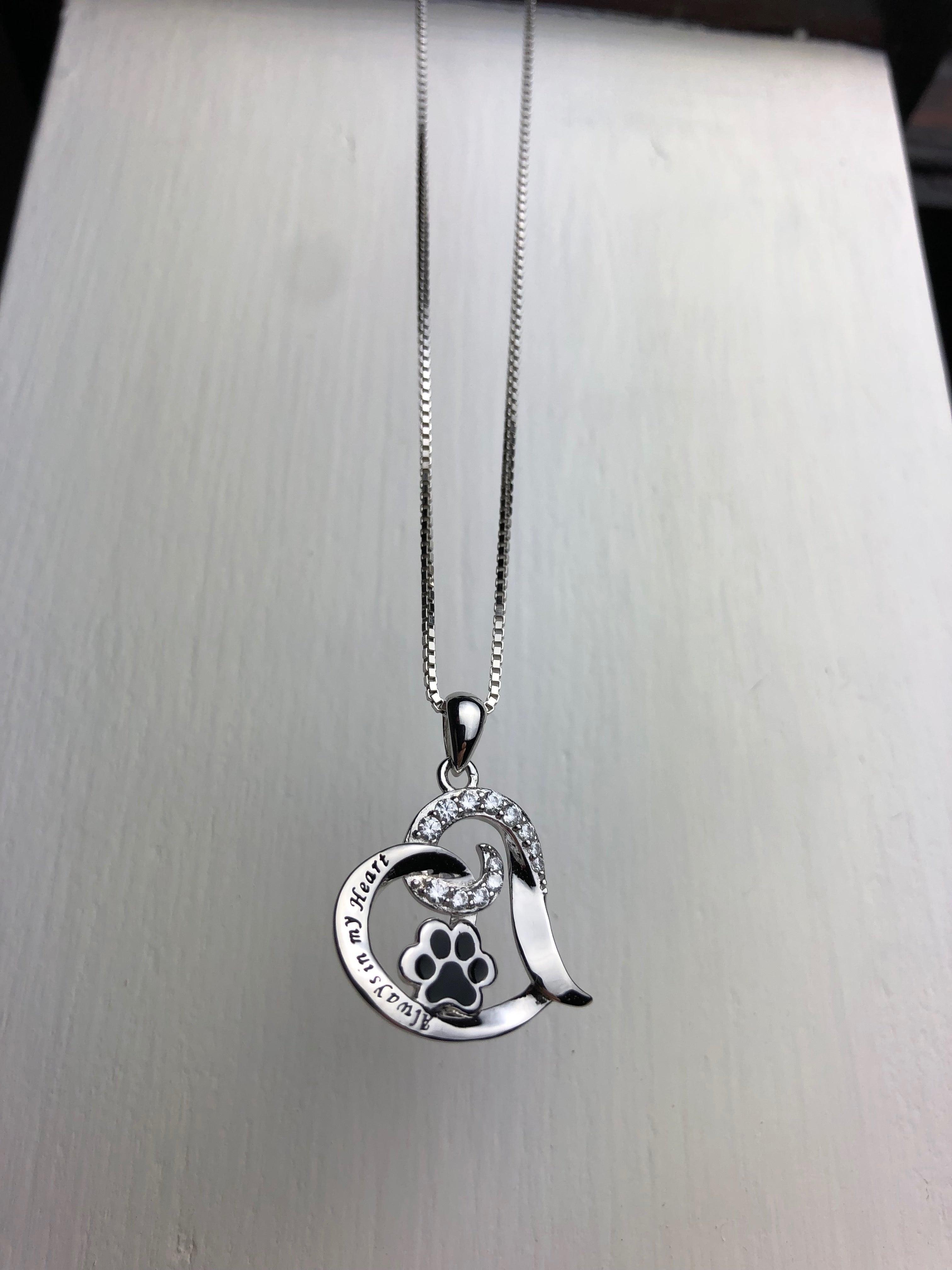 Always in My Heart Paw Necklace