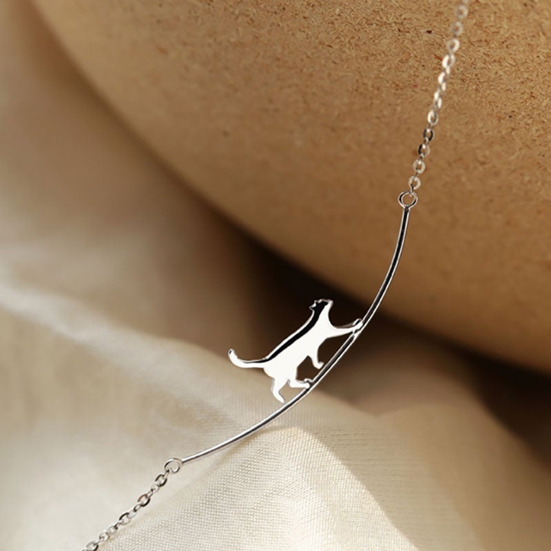 Climbing Cat Pendant Paw Necklace