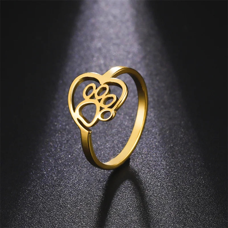 Paw & Heart Tribute Ring