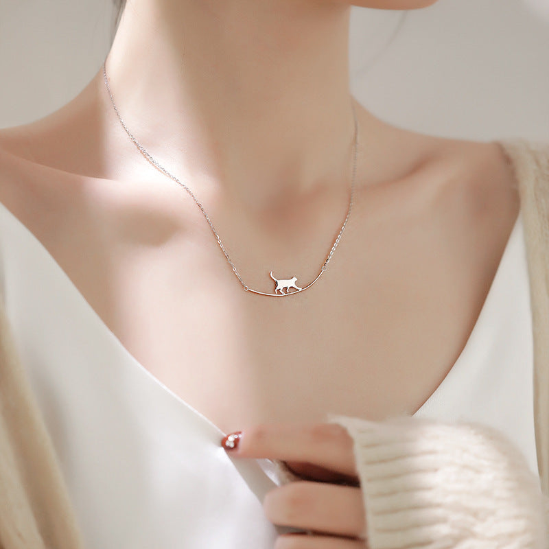 Climbing Cat Pendant Paw Necklace