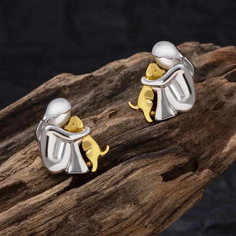 Embrace Two-Tone Paw Earrings