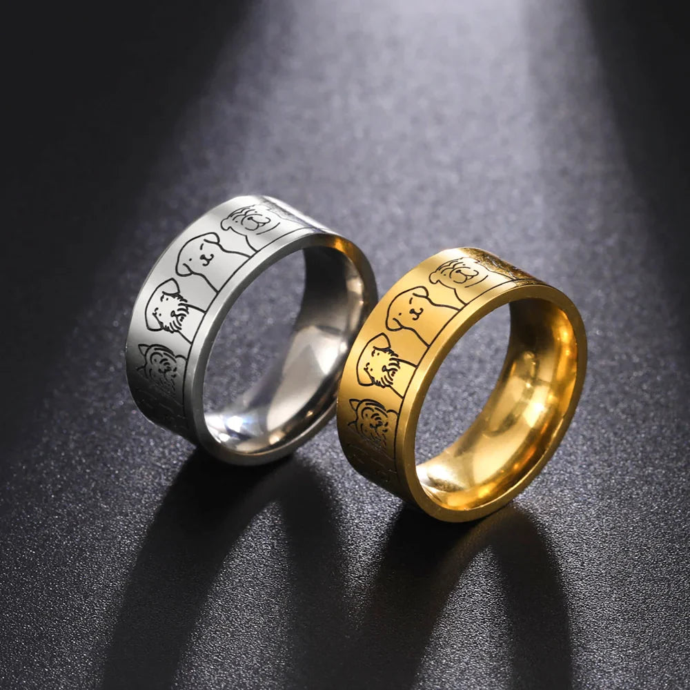 Loyal Companion Wide Band Paw Ring