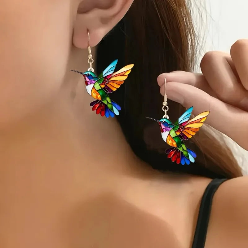 Hummingbird Drop Paw Earrings