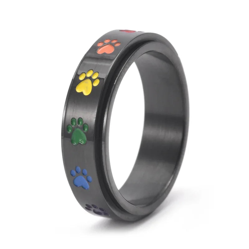 Paw Serenity Rainbow Ring
