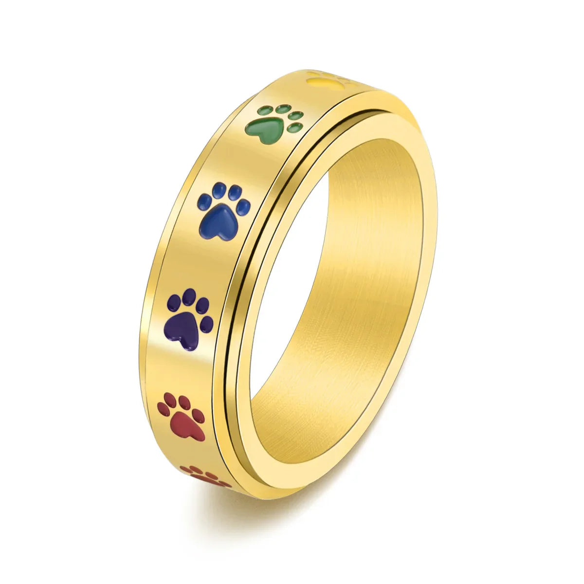 Paw Serenity Rainbow Ring