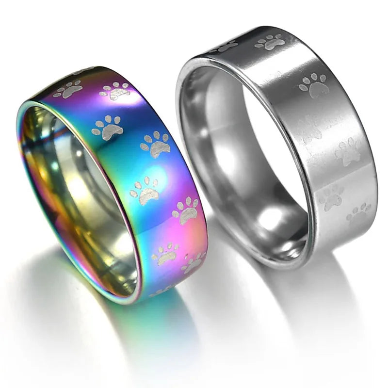 Loyal Light Rainbow Paw Ring