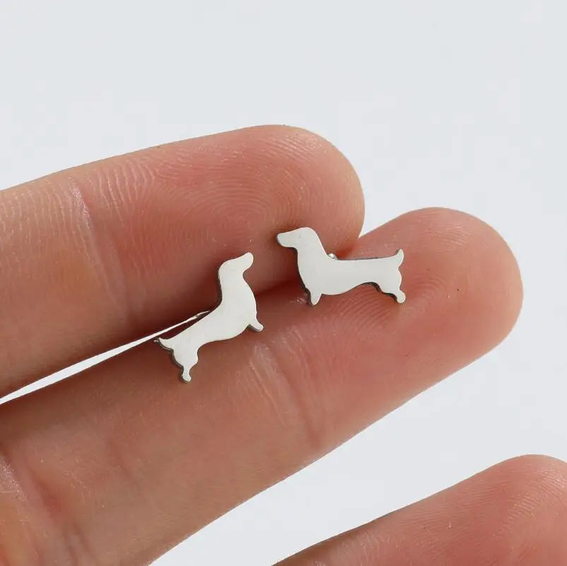 Dachshund Minimalist Stud Earrings