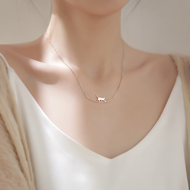Climbing Cat Pendant Paw Necklace