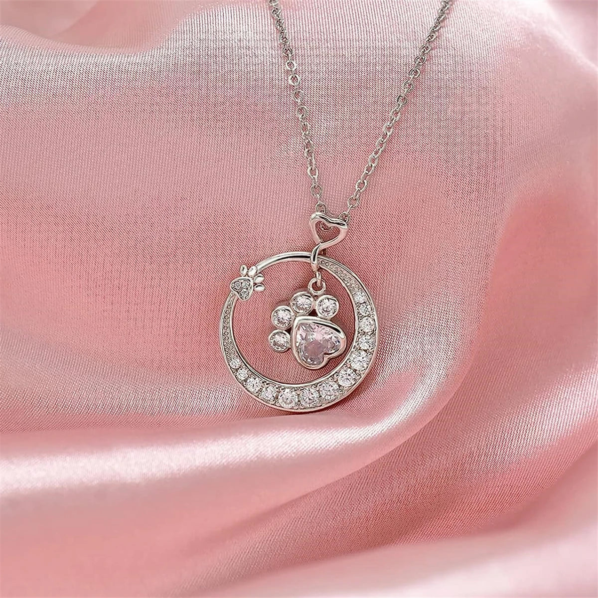 Forever Paw with Cubic Zirconia Necklace