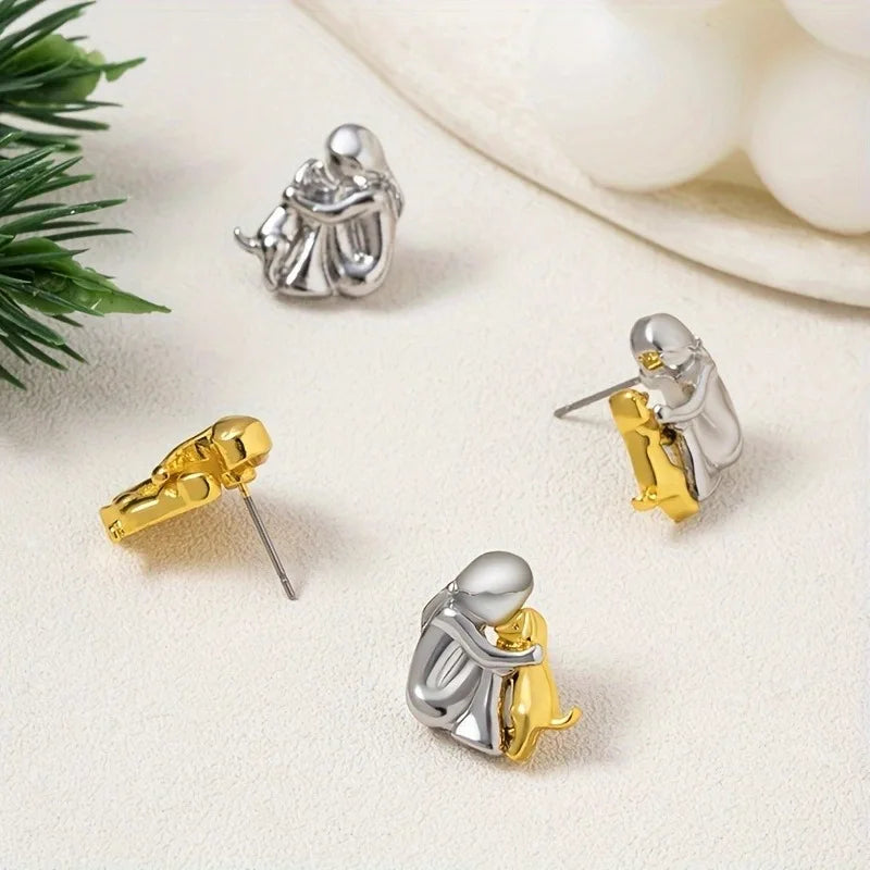 Embrace Two-Tone Paw Earrings