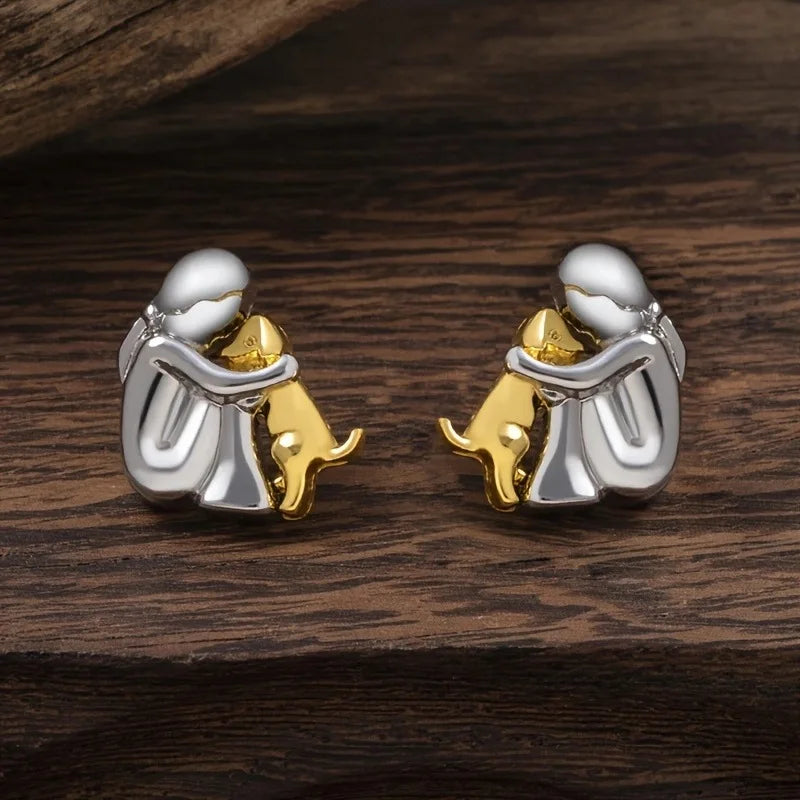 Embrace Two-Tone Paw Earrings
