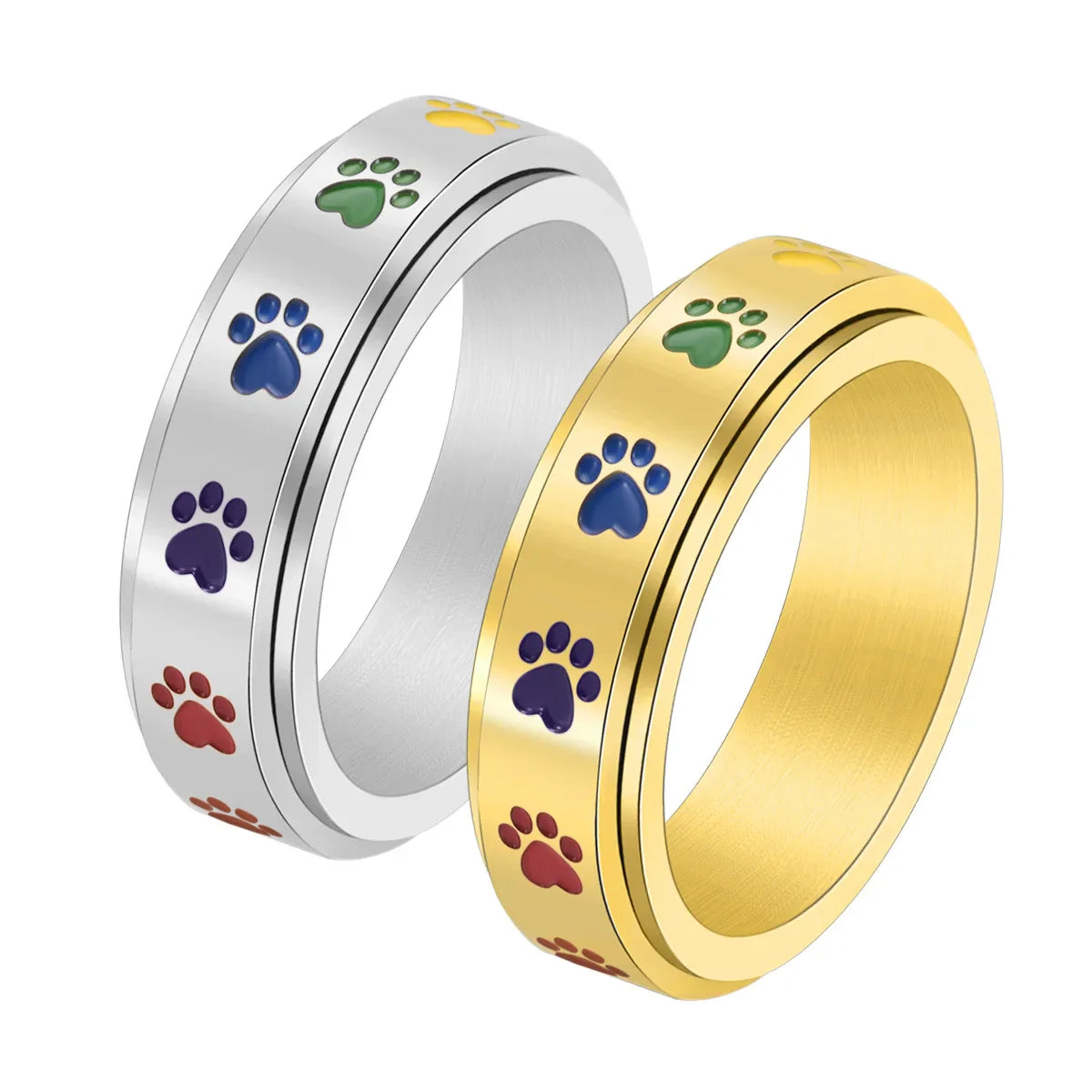 Paw Serenity Rainbow Ring