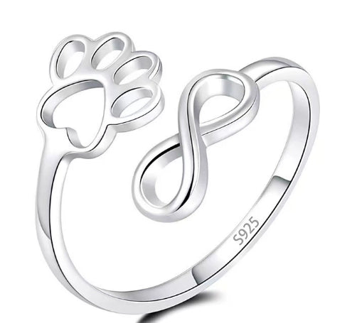 Heartfelt Pawprint Adjustable Ring