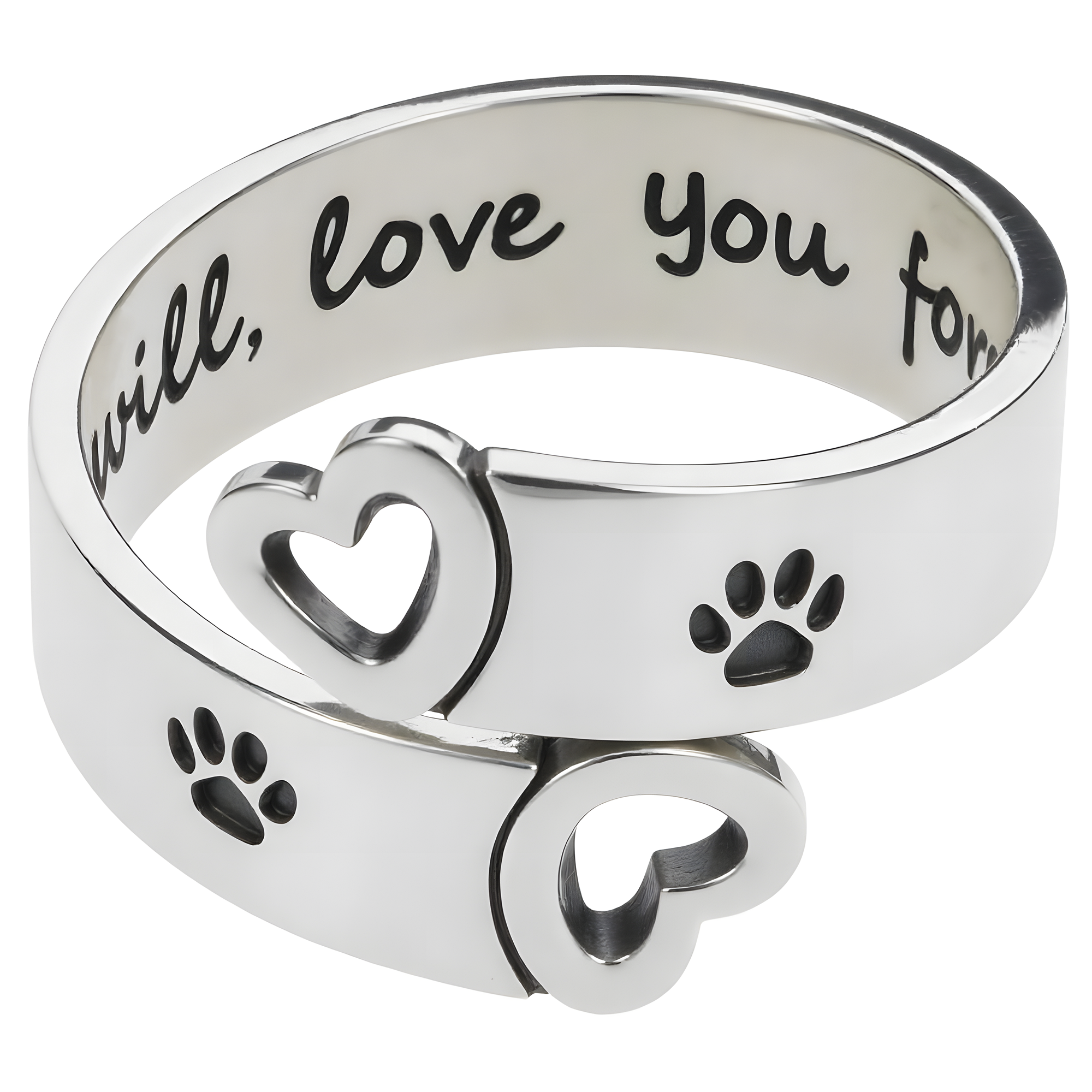 Adjustable Forever Love Paw Ring