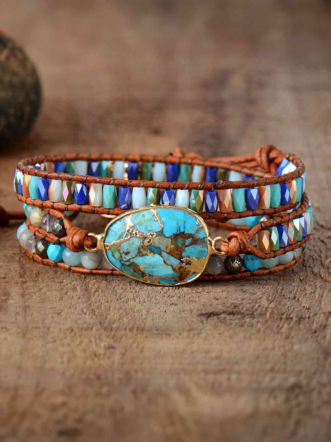 Triple-Strand Natural Stone Bracelet