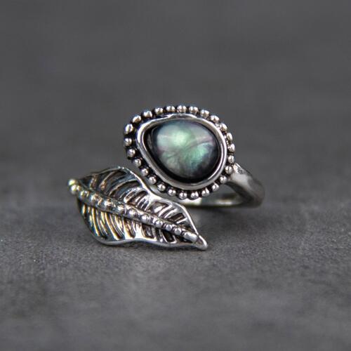 Moonstone Leaf Ring