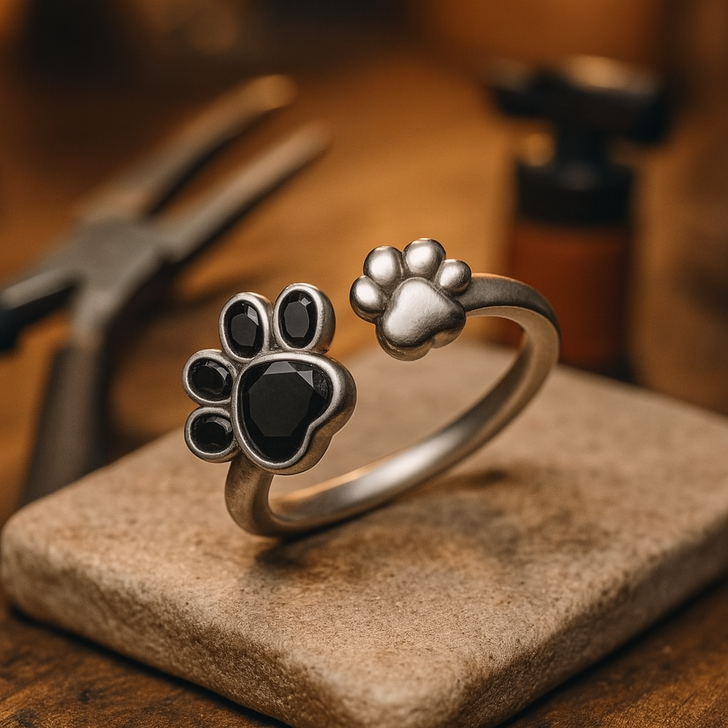 Paw of Love Adjustable Charm Ring