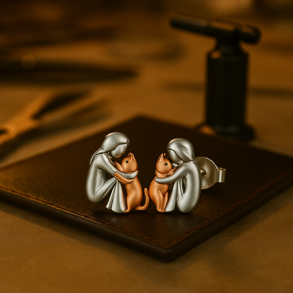 Lucky Cat Themed Earrings - Studs and Hoops