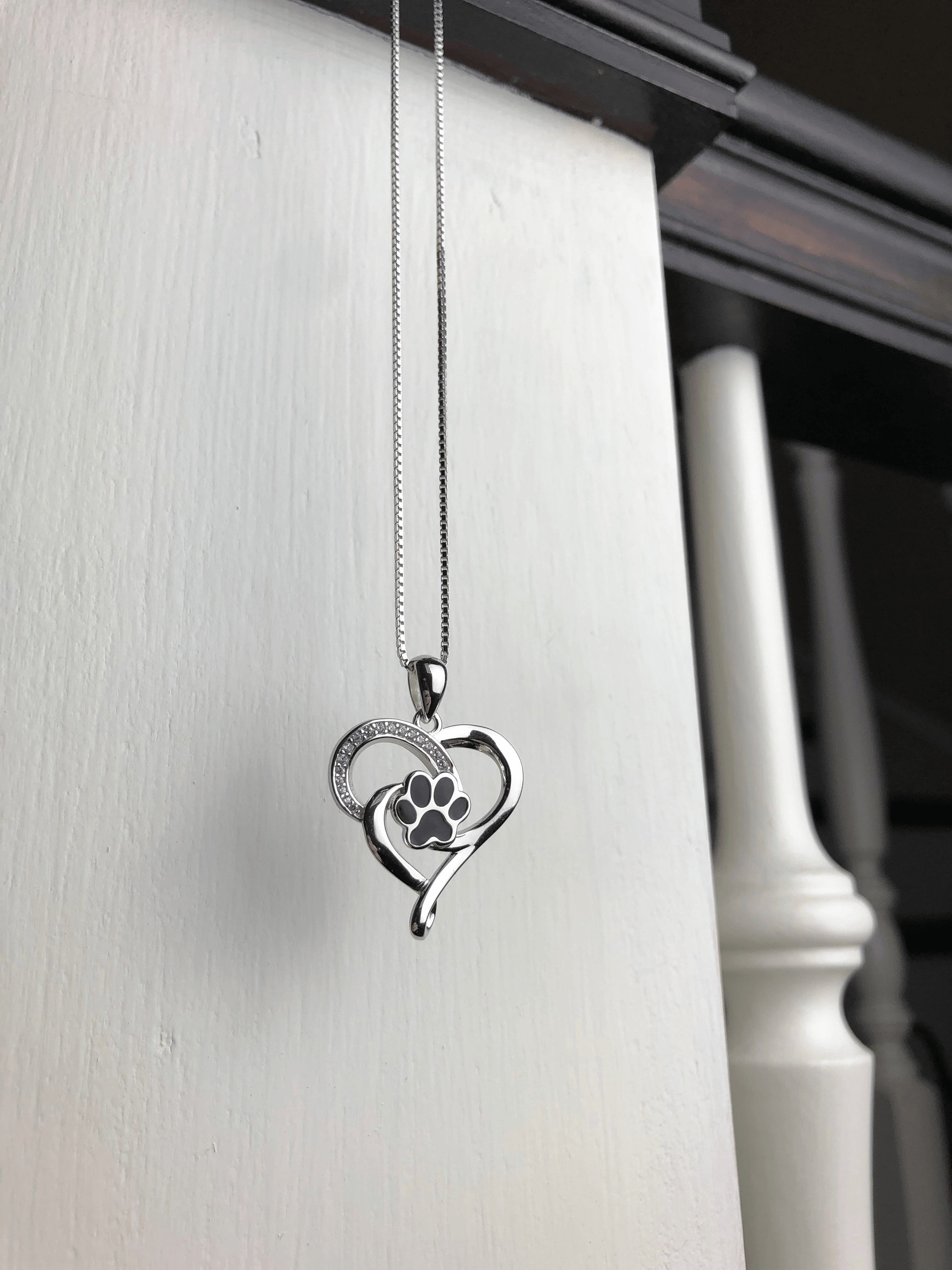 Infinity Heart Paw Pendant Necklace